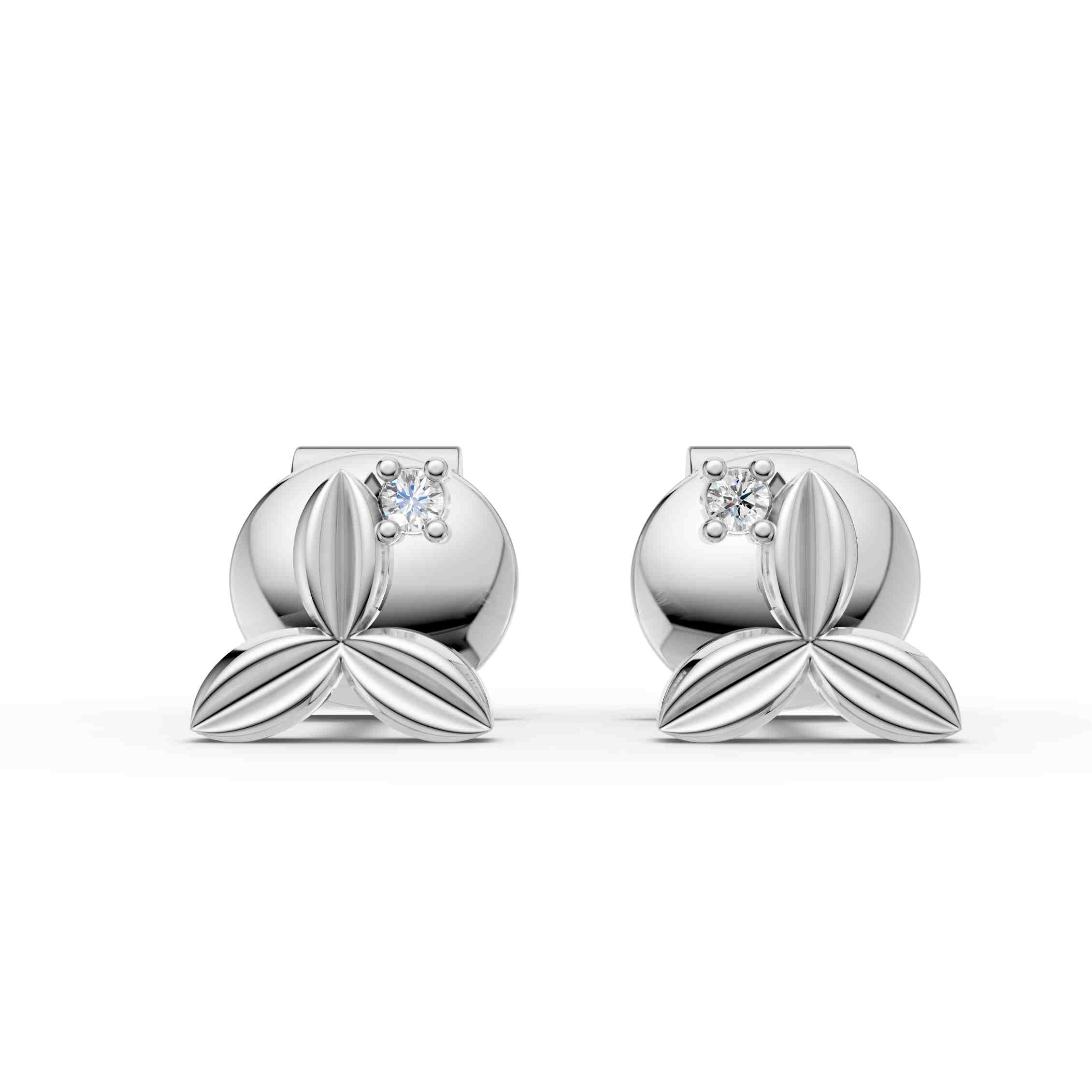 Petal Bloom Diamond Stud Earrings